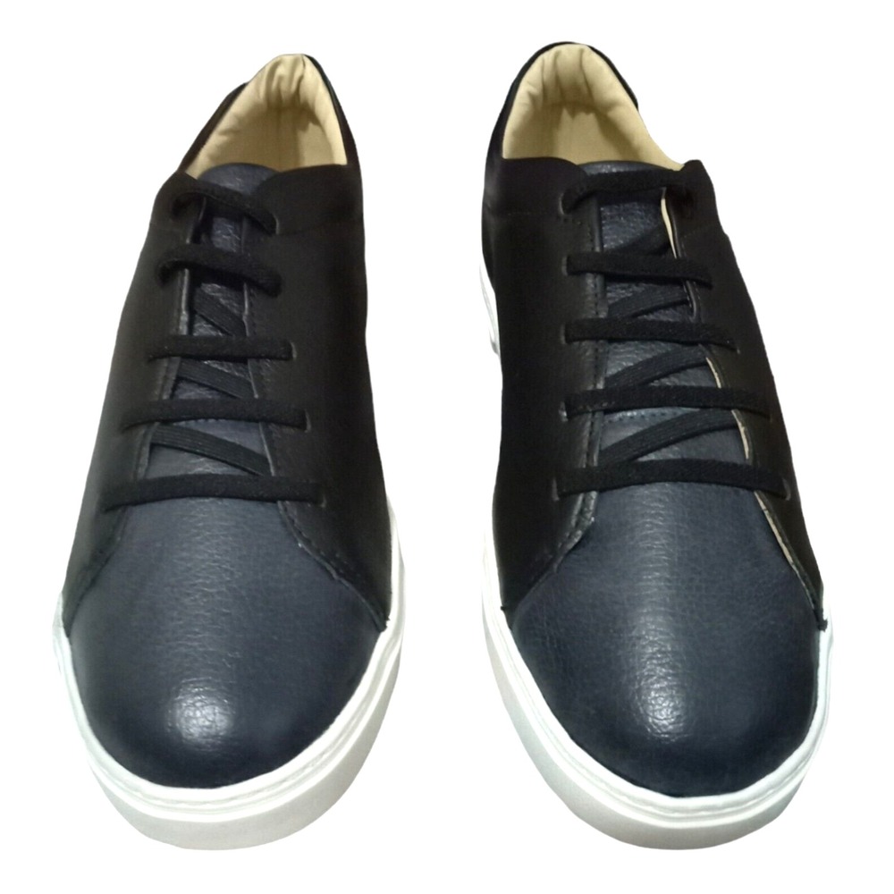 Marc Joseph New York Clarkson St Mens 6.5 Black Ice Blue Grain Leather Sneakers